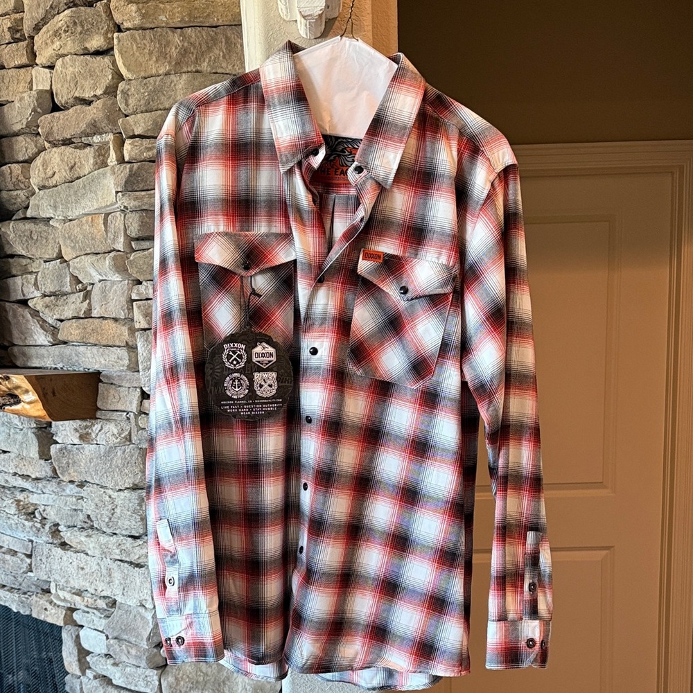 DIXXON Red and Black Plaid Button Down Shirt